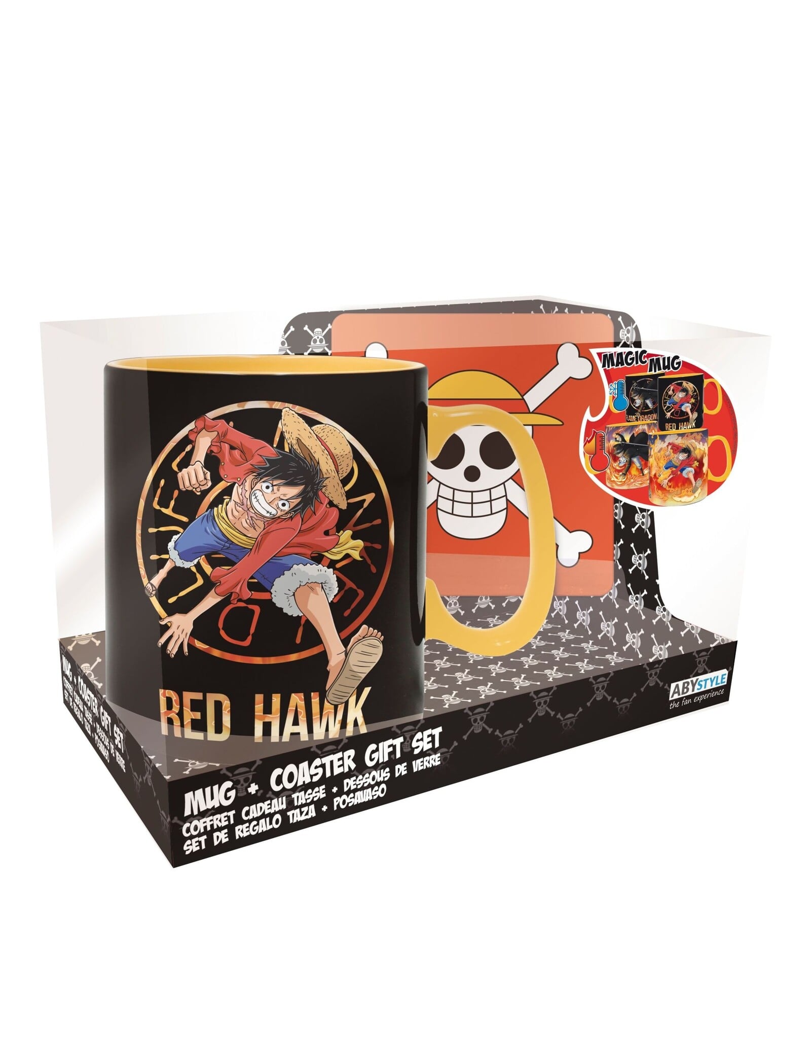 Abysse America One Piece - Luffy/Sabo Magic Mug & Coaster Set