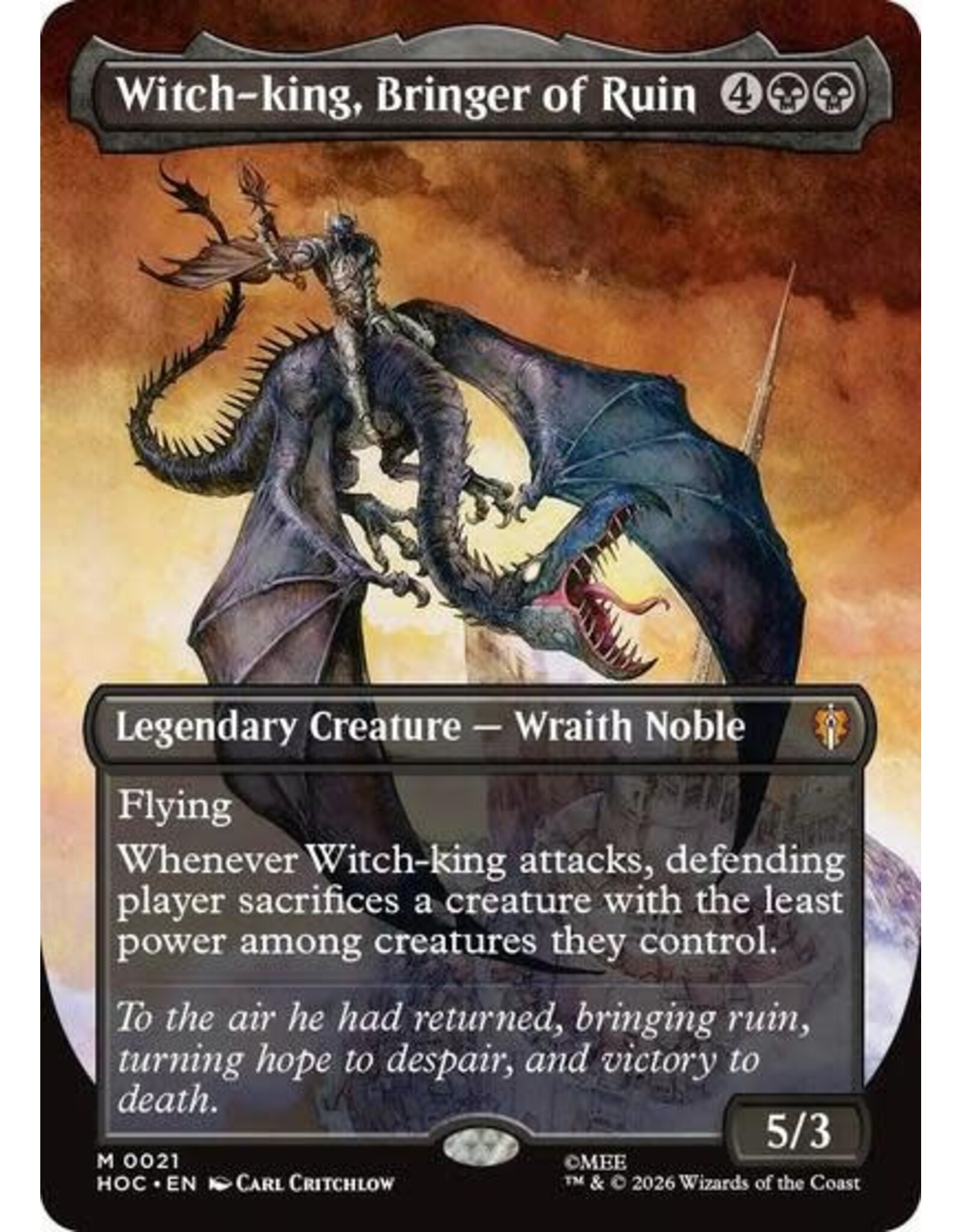 Witch-king, Bringer of Ruin (Borderless) - 21 (Foil, M)