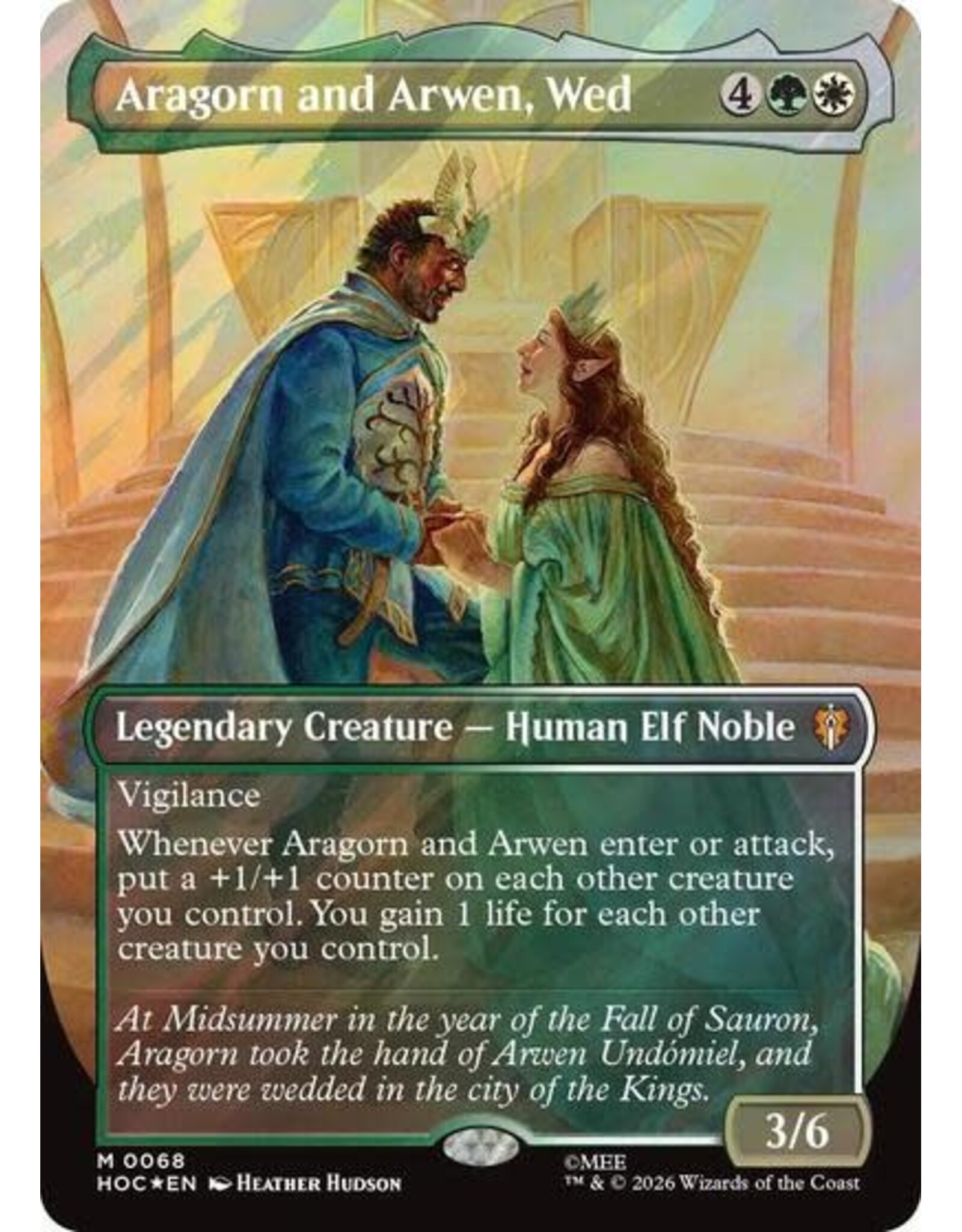 Aragorn and Arwen, Wed (Borderless) (Surge Foil) - 68 (Foil, M)