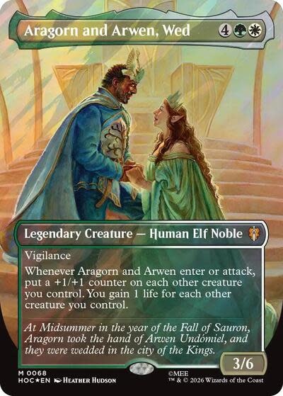 Aragorn and Arwen, Wed (Borderless) (Surge Foil) - 68 (Foil, M)