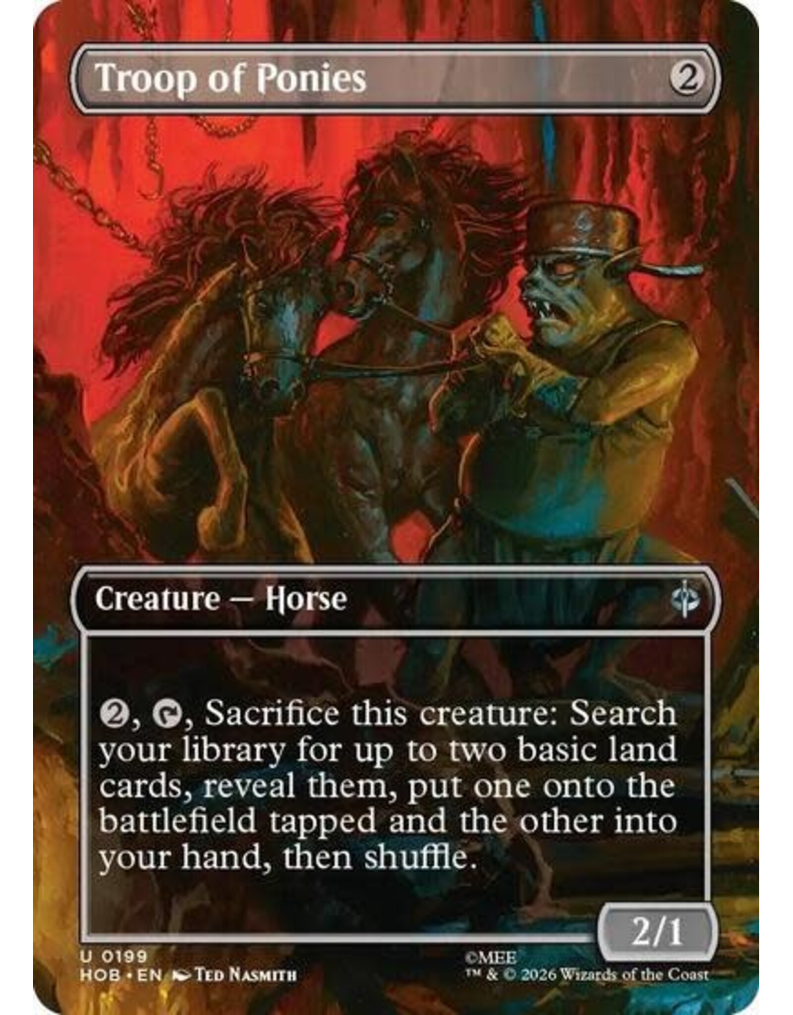 Troop of Ponies (Borderless) - 199 (Foil, U)