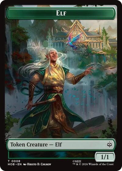 Elf // Treasure (0013) Double-Sided Token - 8 // 13 (Foil, T)