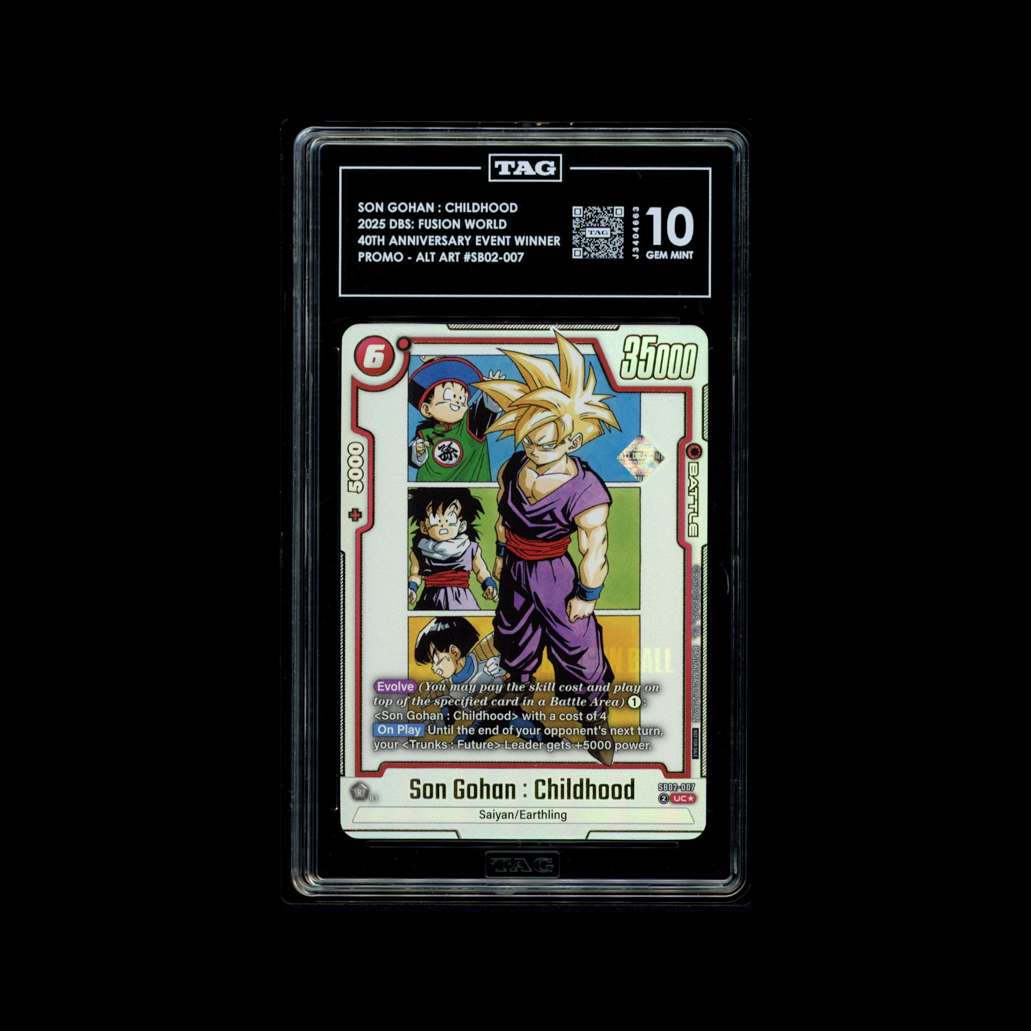 Son Gohan : Childhood - SB02-007 (Promo) (Holofoil, Uncommon) (TAG 10 GEM MINT)