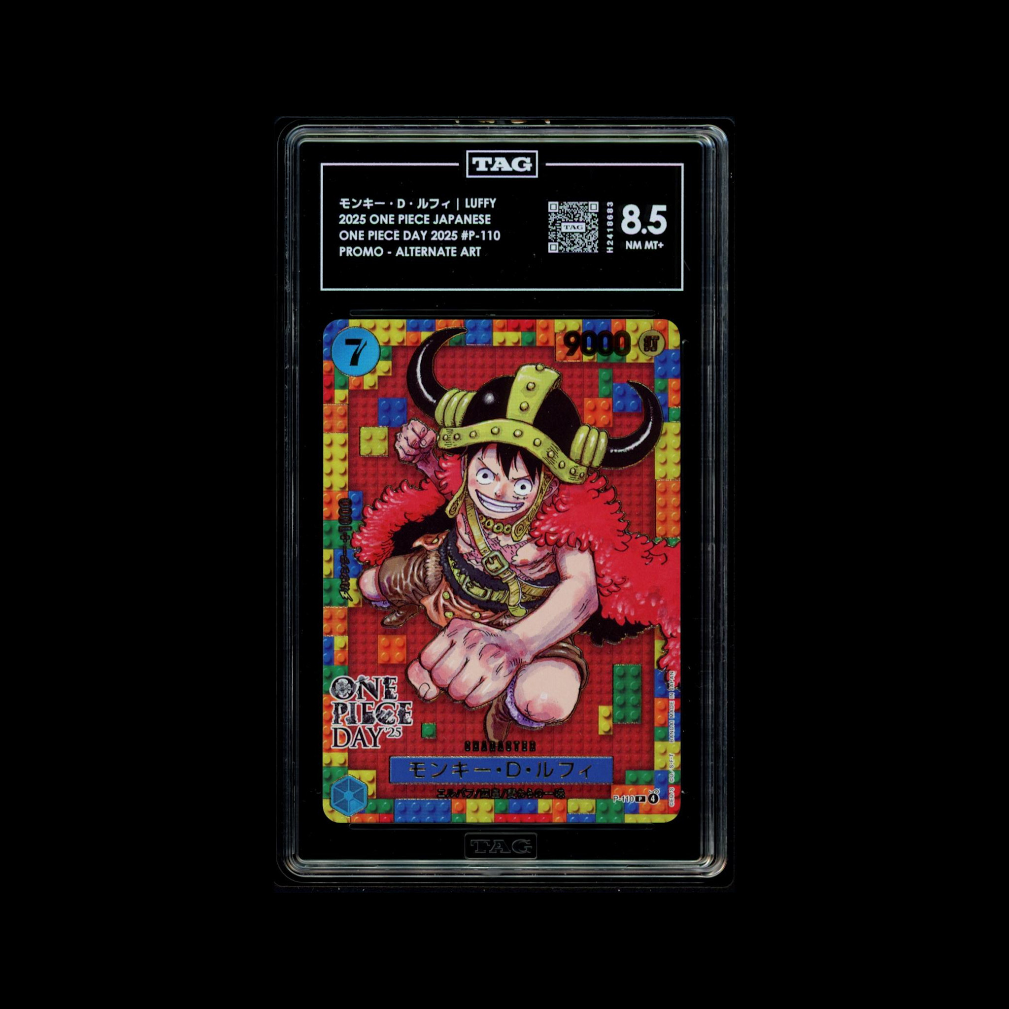 Monkey.D.Luffy (2025 One Piece Day) (Promo) - P-110 (Foil, PR) (TAG 8.5, NM MT+)