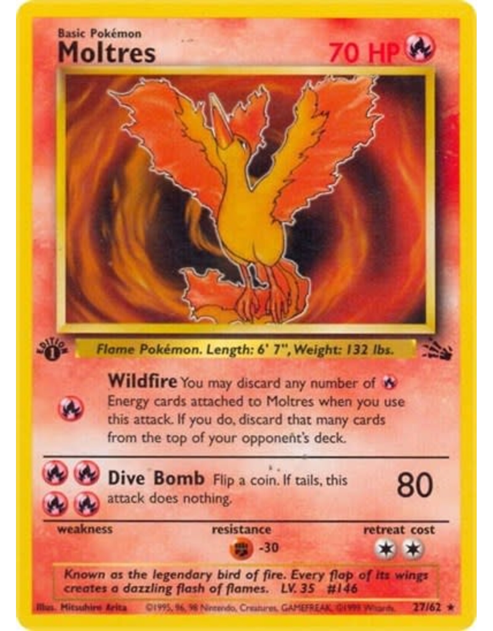 Moltres (27) - 27/62 (Unlimited, Rare) (MP)