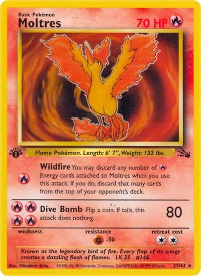 Moltres (27) - 27/62 (Unlimited, Rare) (MP)