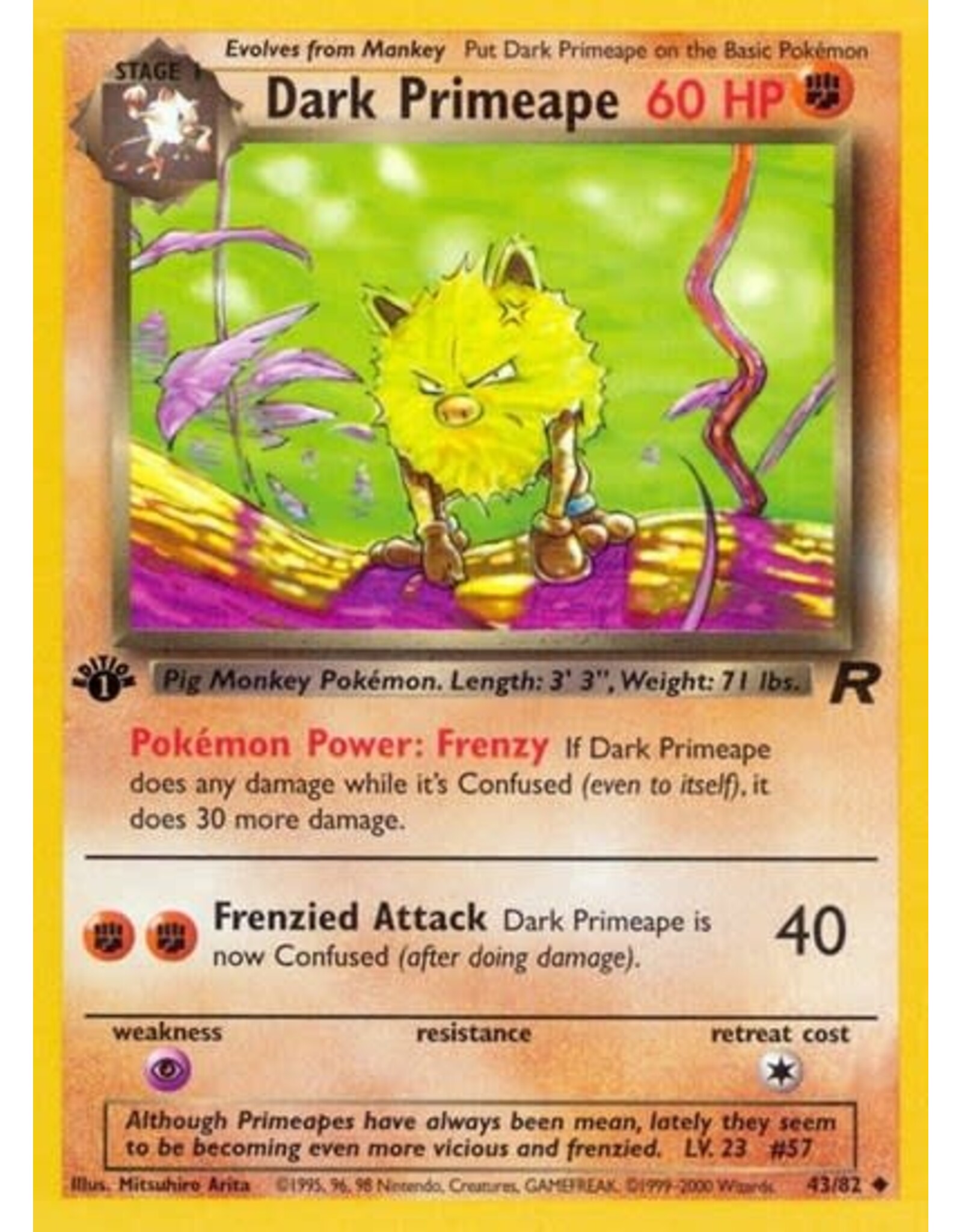 Dark Primeape - 43/82 (Unlimited, Uncommon) (LP)