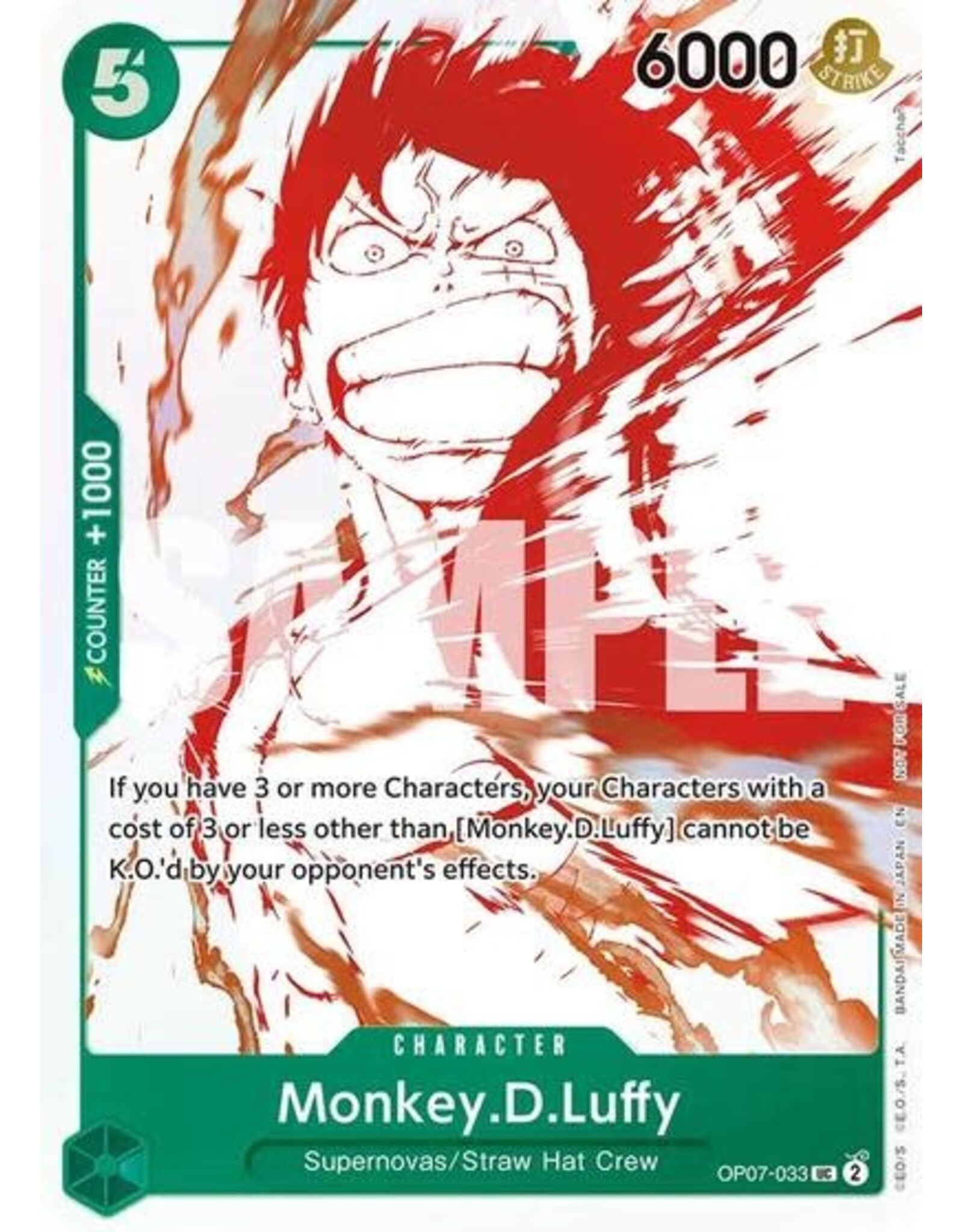Monkey.D.Luffy - OP07-033 (3rd Anniversary Treasure Campaign Pack) (Foil, UC)
