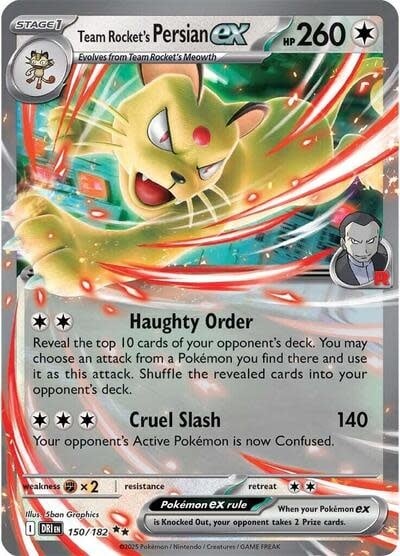 Team Rocket's Persian ex - 150/182 (Holofoil, Double Rare)