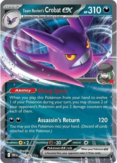 Team Rocket's Crobat ex - 122/182 (Holofoil, Double Rare) (DRI)