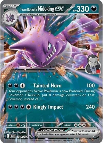 Team Rocket's Nidoking ex - 119/182 (Holofoil, Double Rare) (DRI)