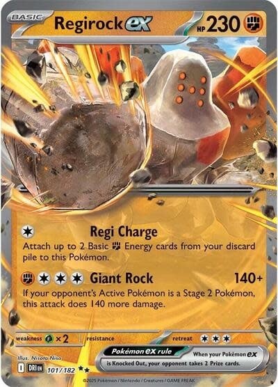 Regirock ex - 101/182 (Holofoil, Double Rare)