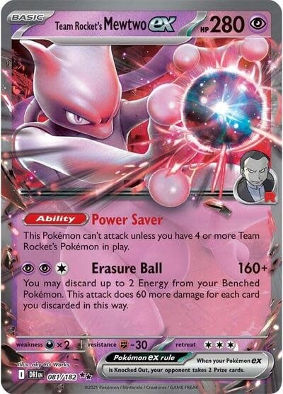 Team Rocket's Mewtwo ex - 081/182 (Holofoil, Double Rare) (DRI)