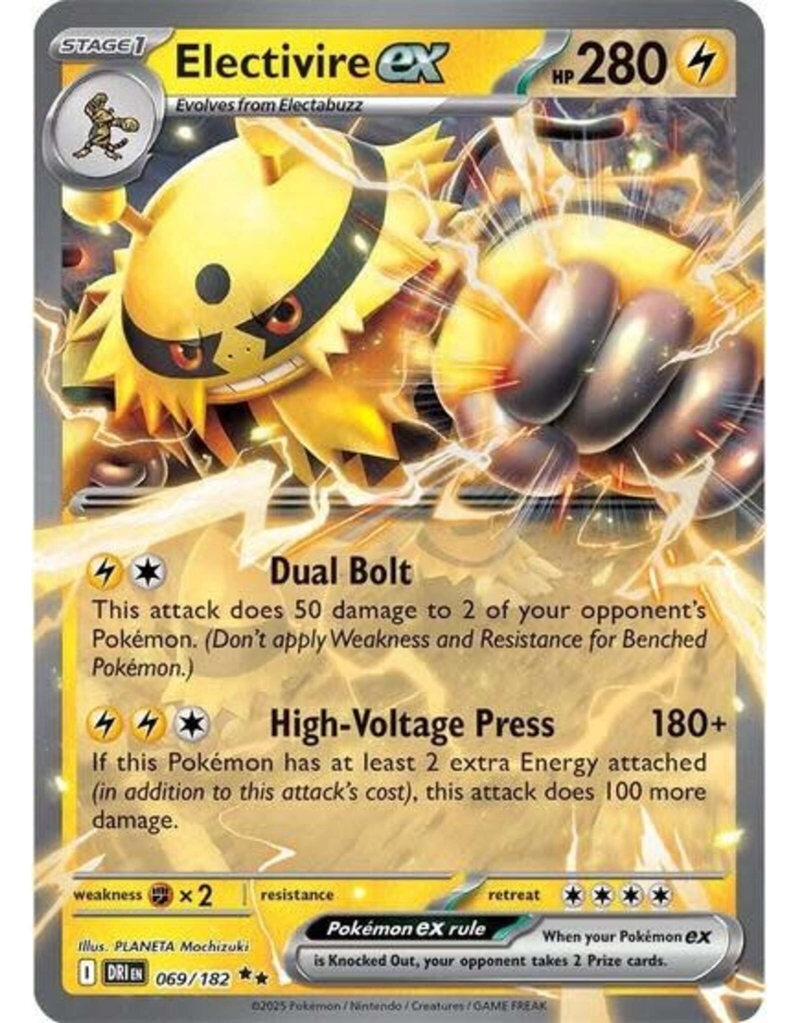 Electivire ex - 069/182 (Holofoil, Double Rare)