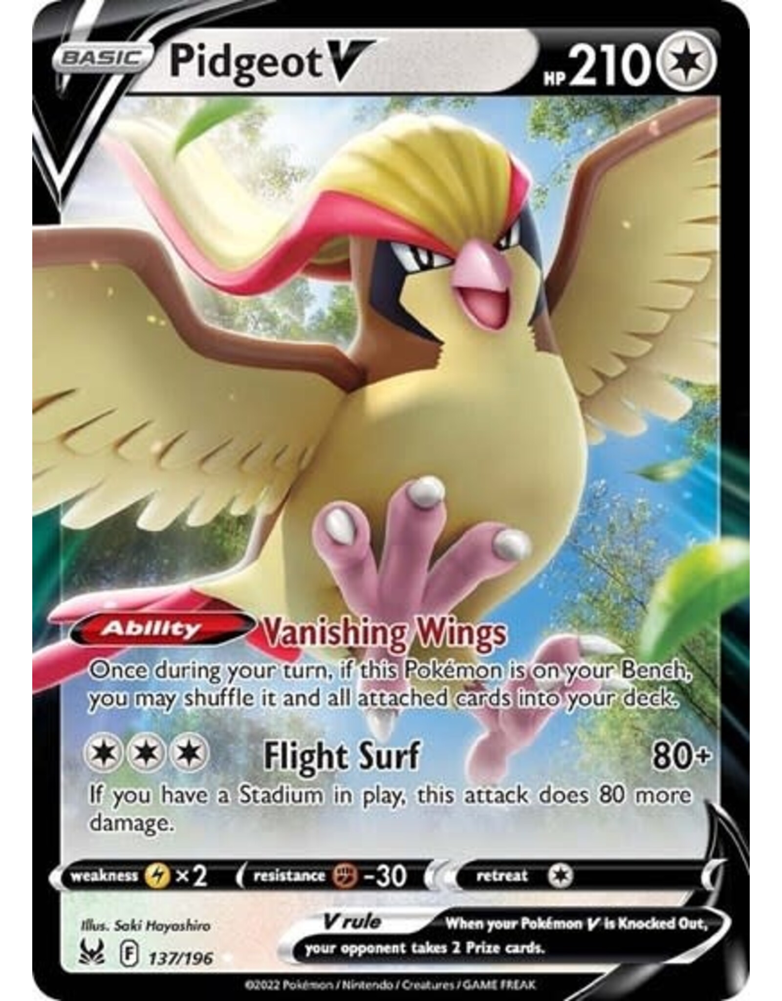 Pidgeot V - 137/196 (Holofoil, Ultra Rare)