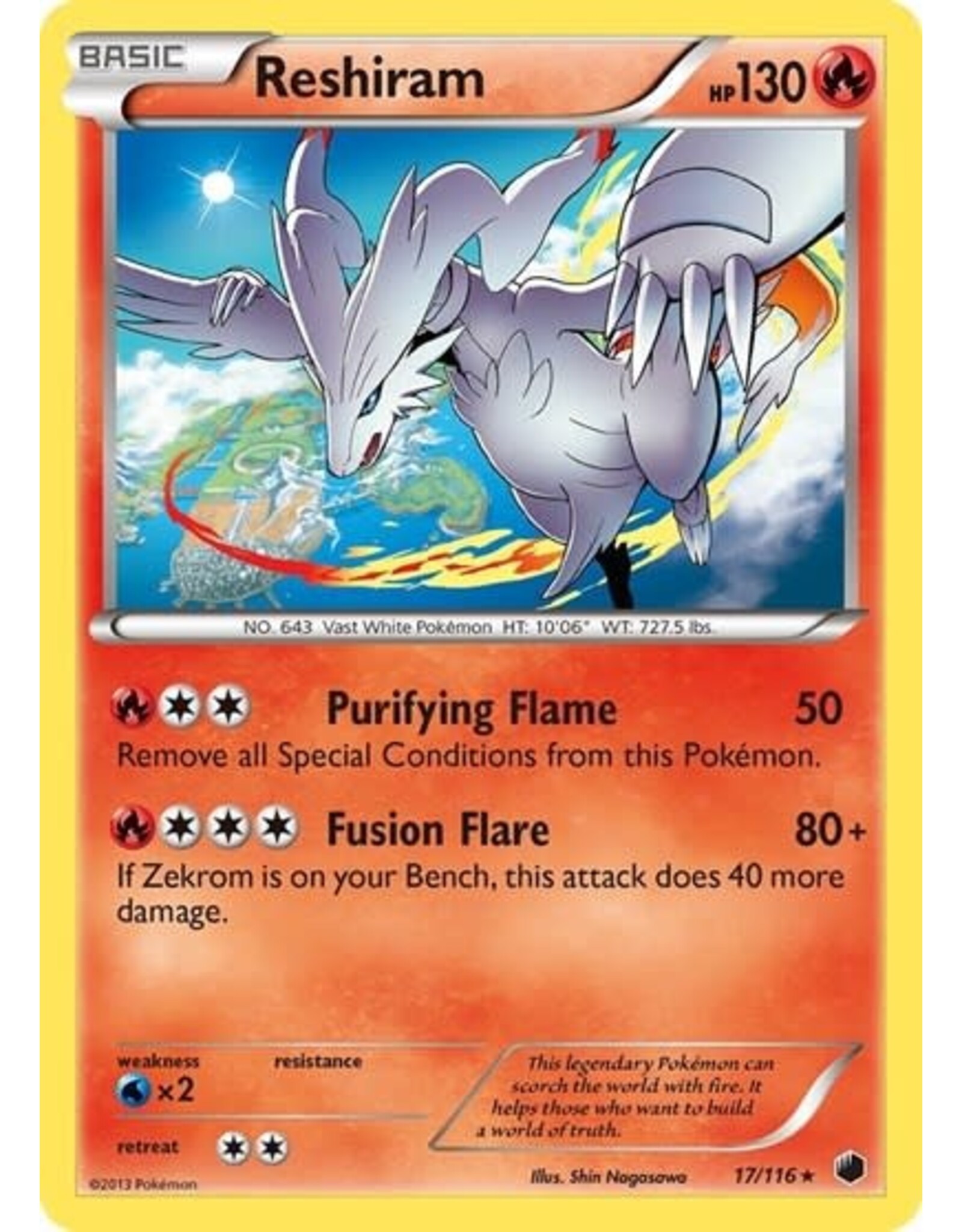 Reshiram - 17/116 (Holofoil, Holo Rare) (LP)