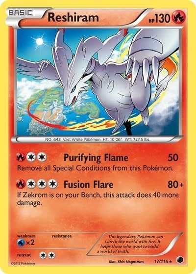 Reshiram - 17/116 (Holofoil, Holo Rare) (LP)