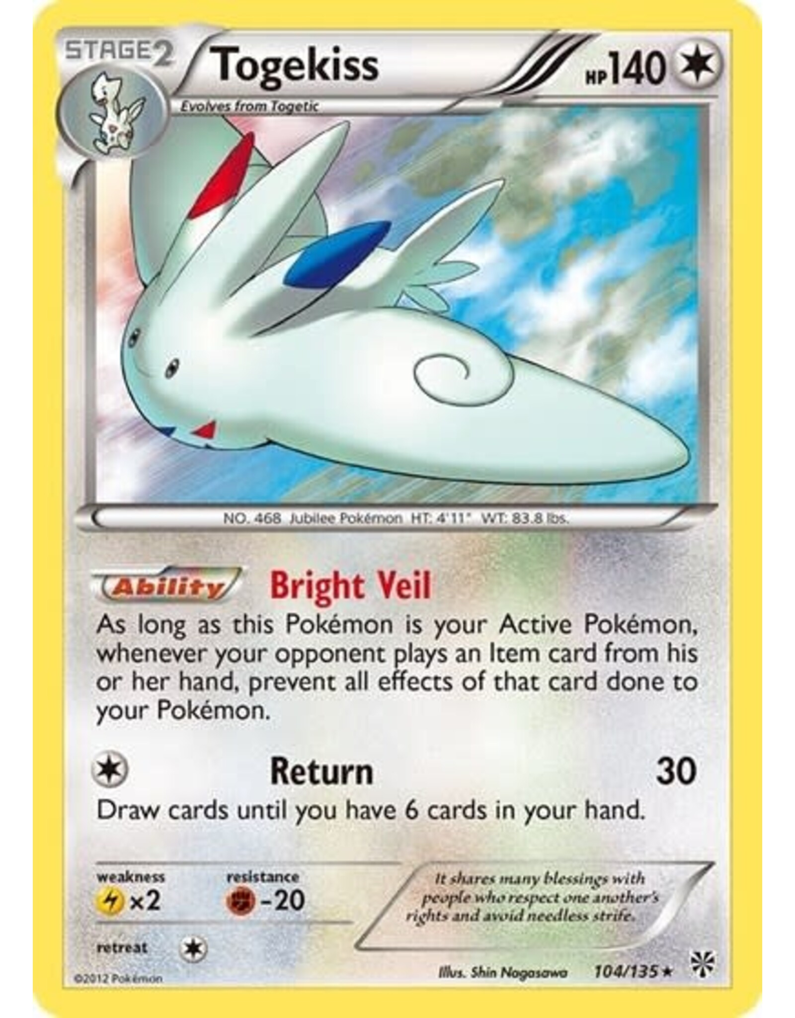 Togekiss - 104/135 (Reverse Holofoil, Holo Rare)