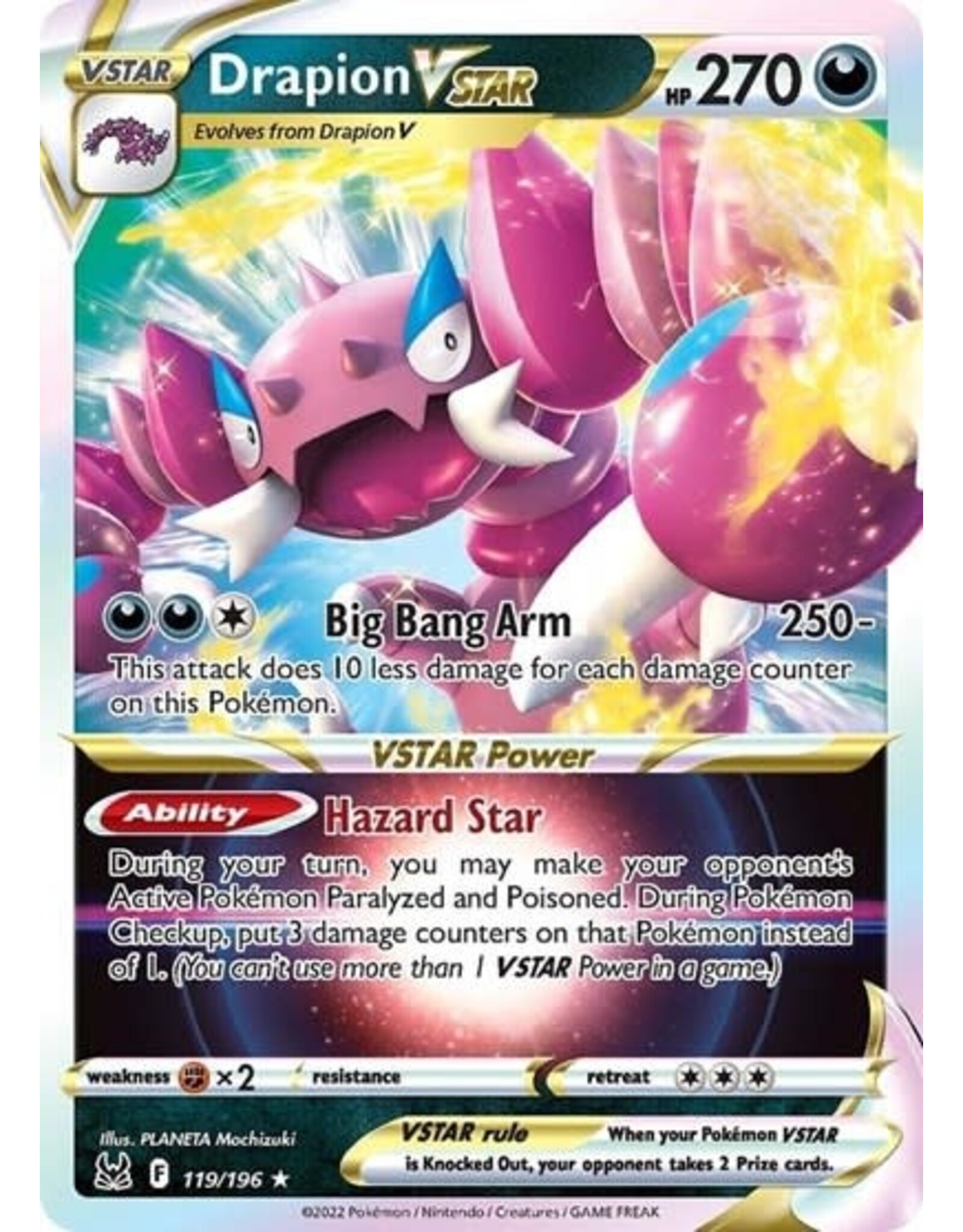 Drapion VSTAR - 119/196 (Holofoil, Ultra Rare) (SWSH11)