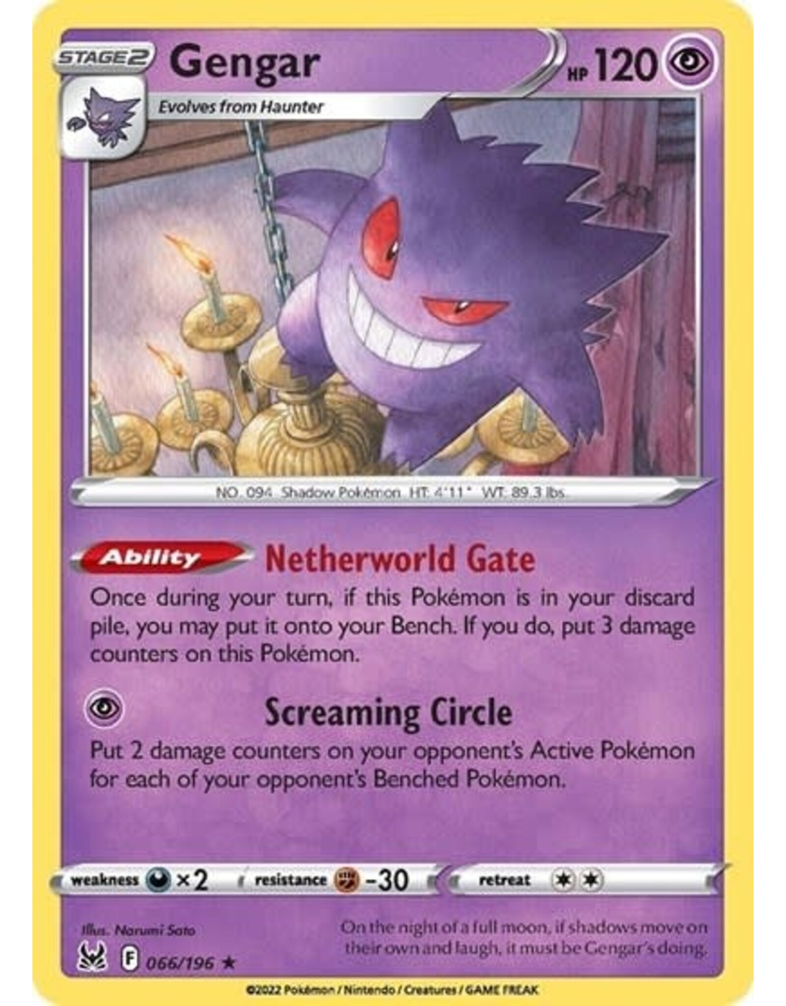 Gengar - 066/196 (Holofoil, Holo Rare) (LP)