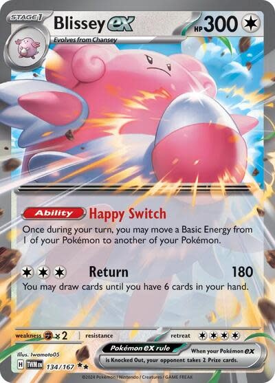 Blissey ex - 134/167 (Holofoil, Double Rare) (TWM)