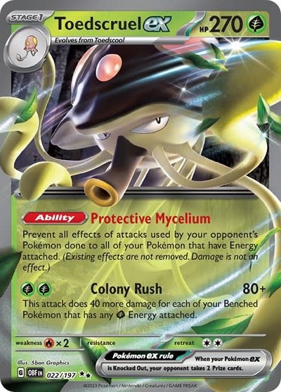 Toedscruel ex - 022/197 (Holofoil, Double Rare) (OBF)
