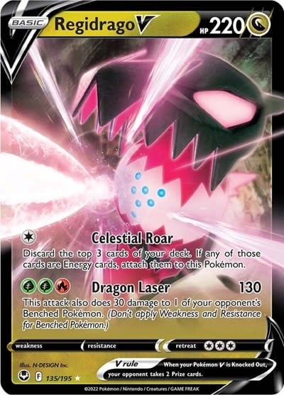 Regidrago V - 135/195 (Holofoil, Ultra Rare) (SWSH12)