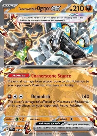 Cornerstone Mask Ogerpon ex - 058/131 (Holofoil, Double Rare)
