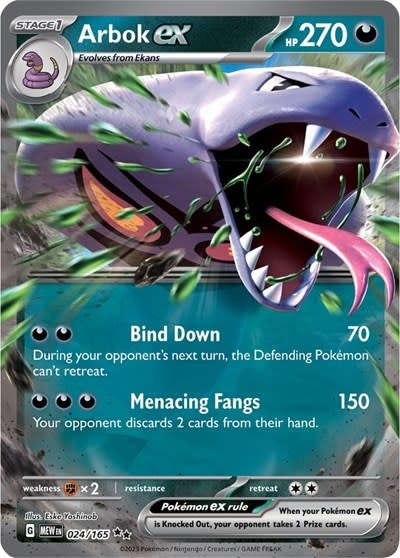 Arbok ex - 024/165 (Holofoil, Double Rare) (MEW)