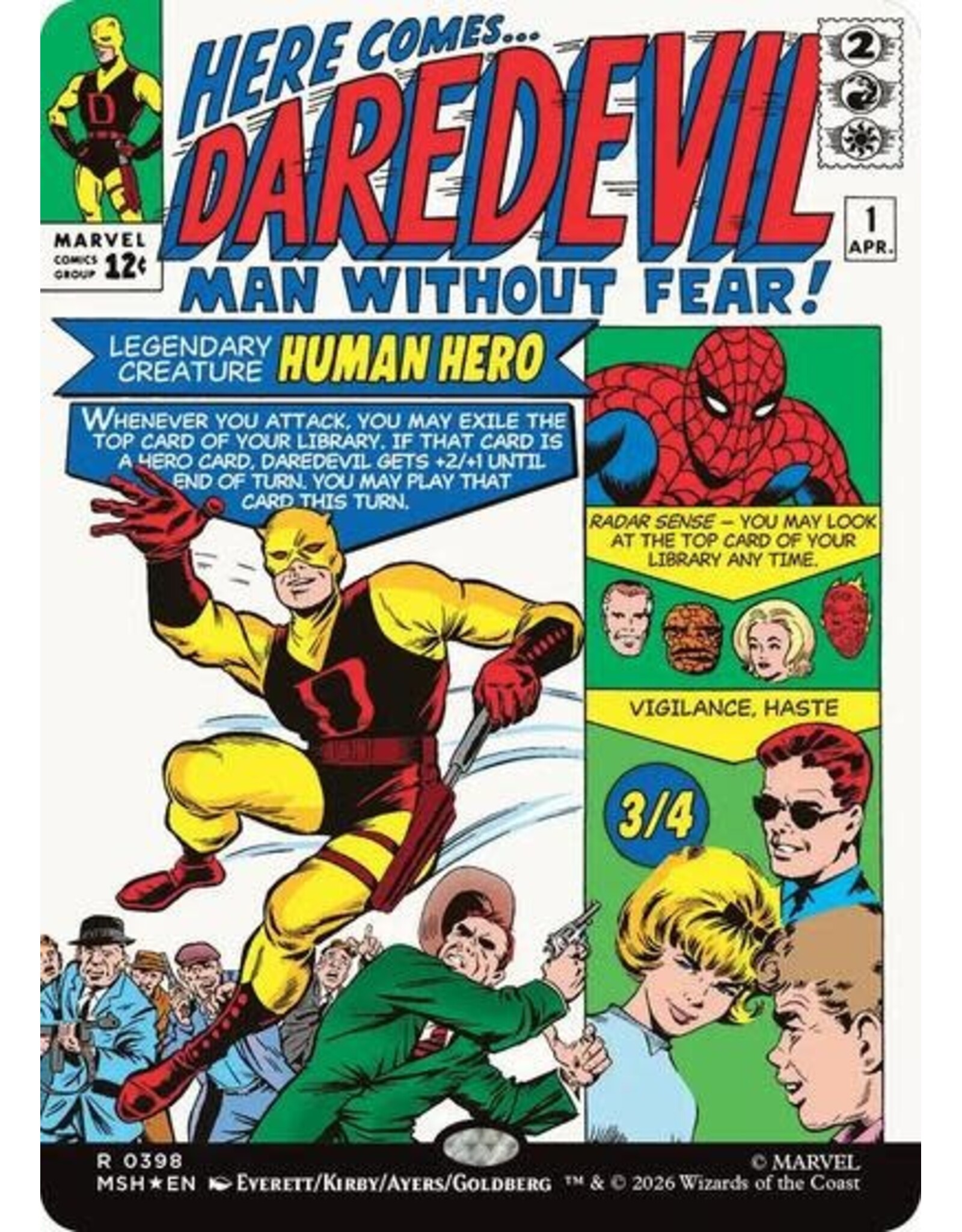 Daredevil, Man Without Fear (Borderless) (0398) (Foil, R)