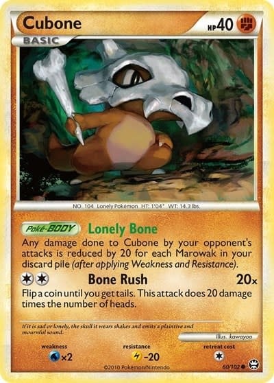 Cubone - 60/102 (Normal, Common) (LP)