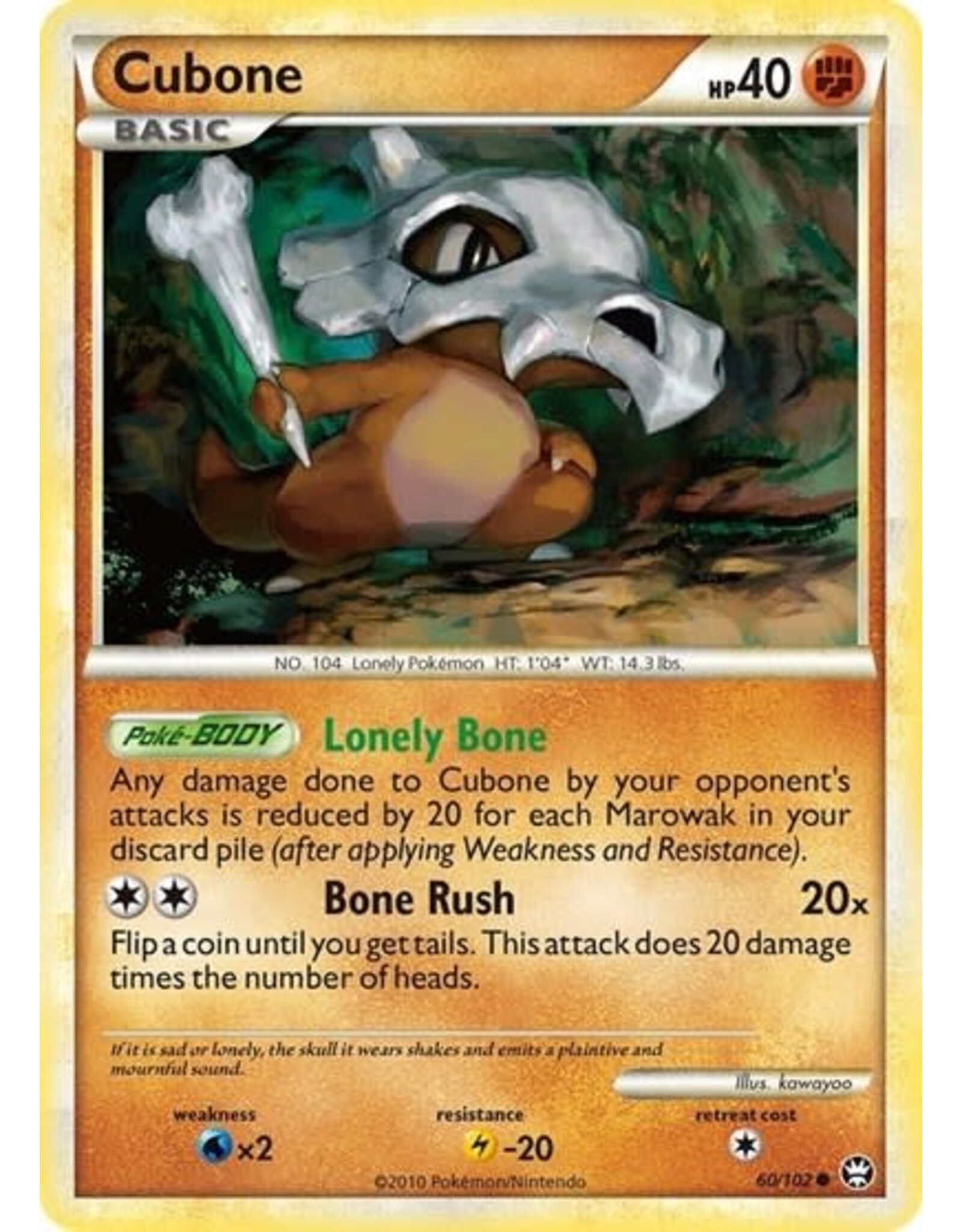 Cubone - 60/102 (Normal, Common) (LP)