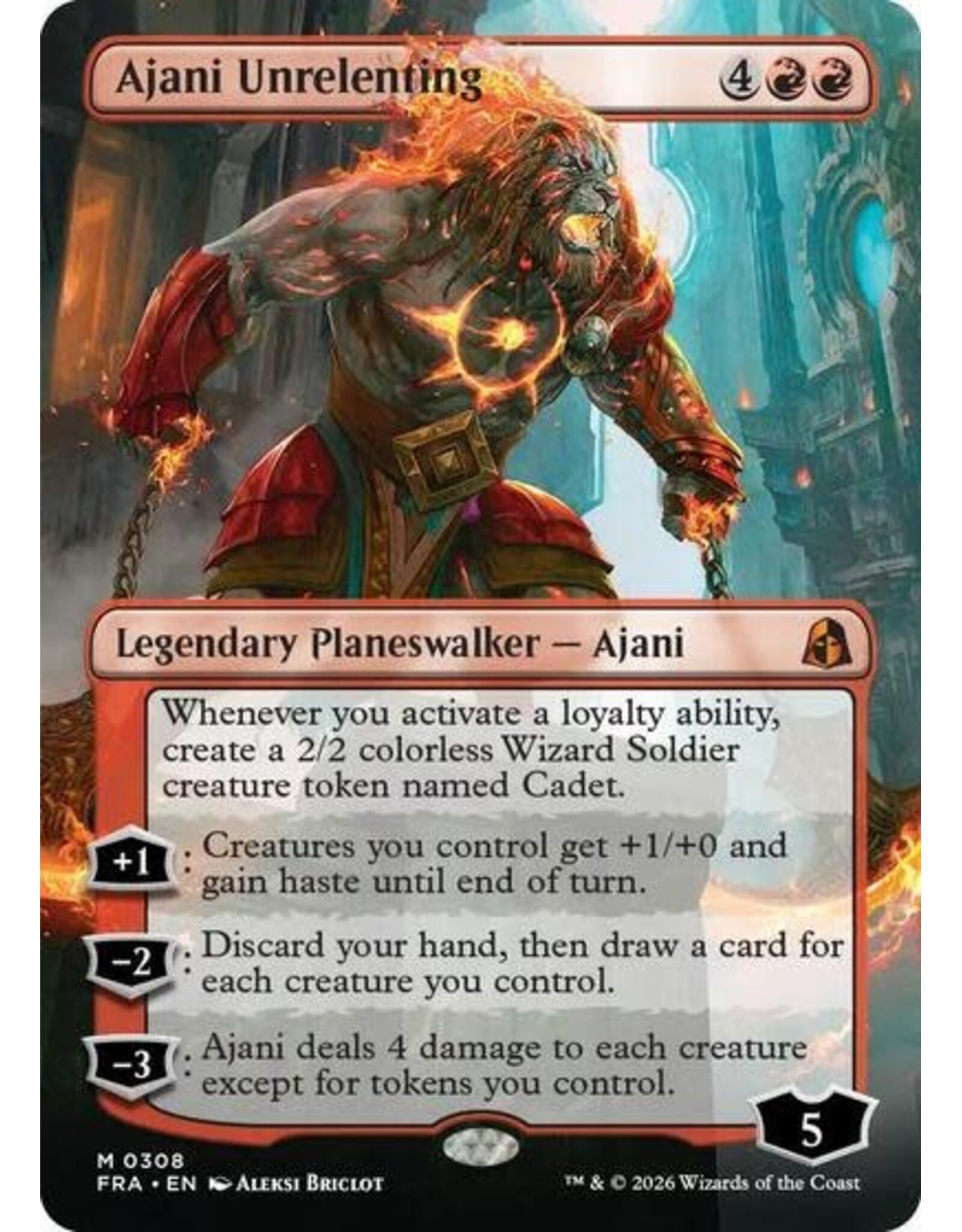 Ajani Unrelenting (Borderless) - 308 (Foil, M)