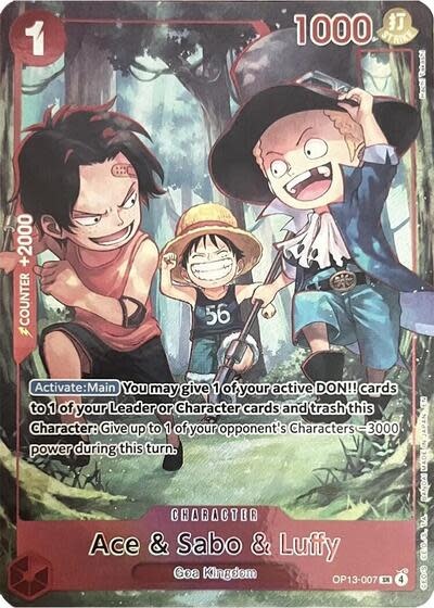 Ace & Sabo & Luffy (English Version 3rd Anniversary Set) - OP13-007 (Foil, SR)
