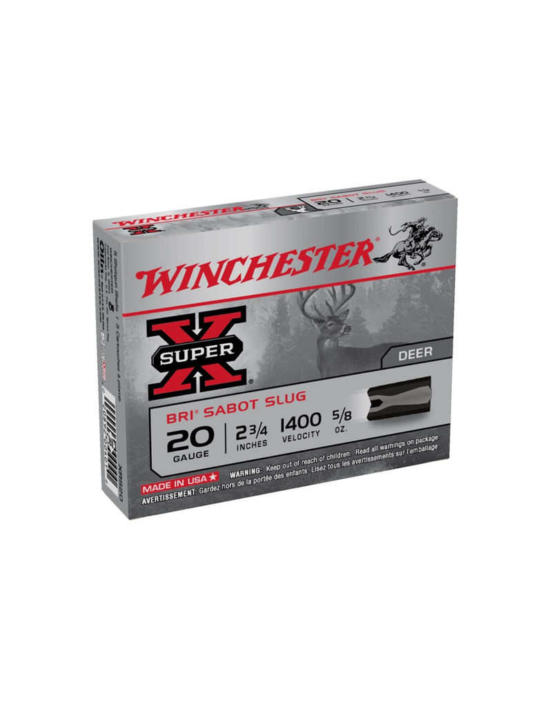 WINCHESTER WINCHESTER SUPER-X 20GA SABOT SLUG 2 3/4" - 5/8 OZ 5 RDS