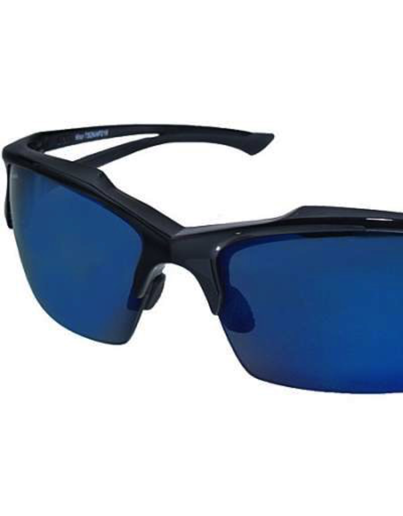 EDGE SAFETY GLASSES EDGE KHOR BLACK FRAME/POLARIZED AQUA PRECISION BLUE MIRROR LENS