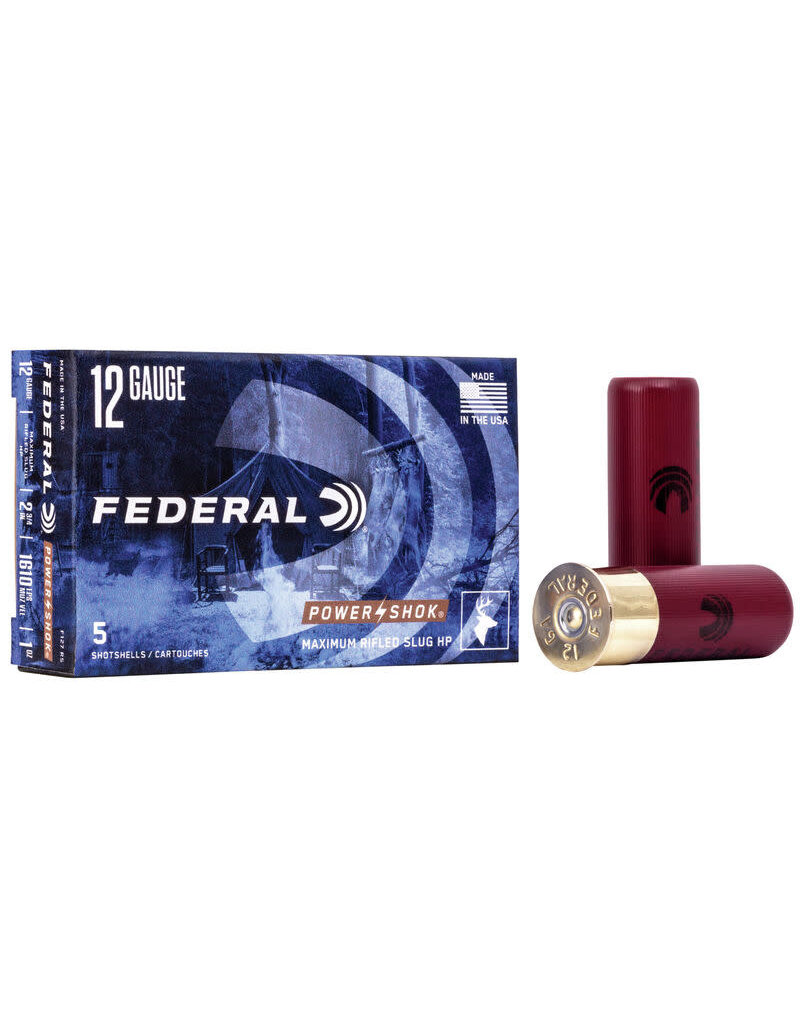 FEDERAL FEDERAL POWER SHOK SLUG 12GA 2 3/4” 1 OZ 5 RDS