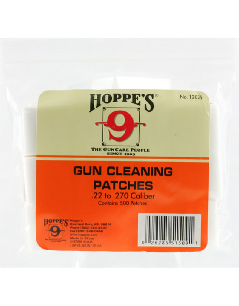 Hoppe's HOPPE’S GUN CLEANING PATCHES .22 TO 270  500 PATCHES