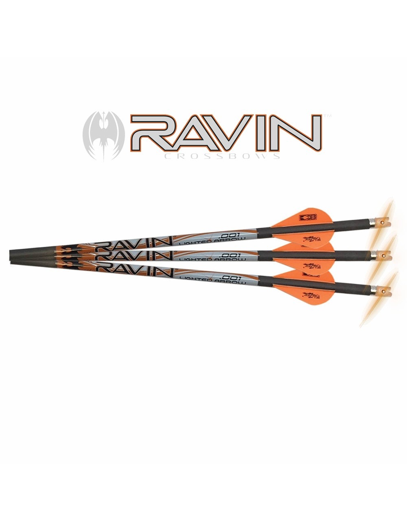 RAVIN LIGHTED ARROWS W/ ORANGE NOCKS .001 3PK BoltsRAVIN LIGHTED
