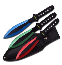 PERFECT POINT PERFECT POINT THROWING KNIFE SET RD/BL/GR 3PK