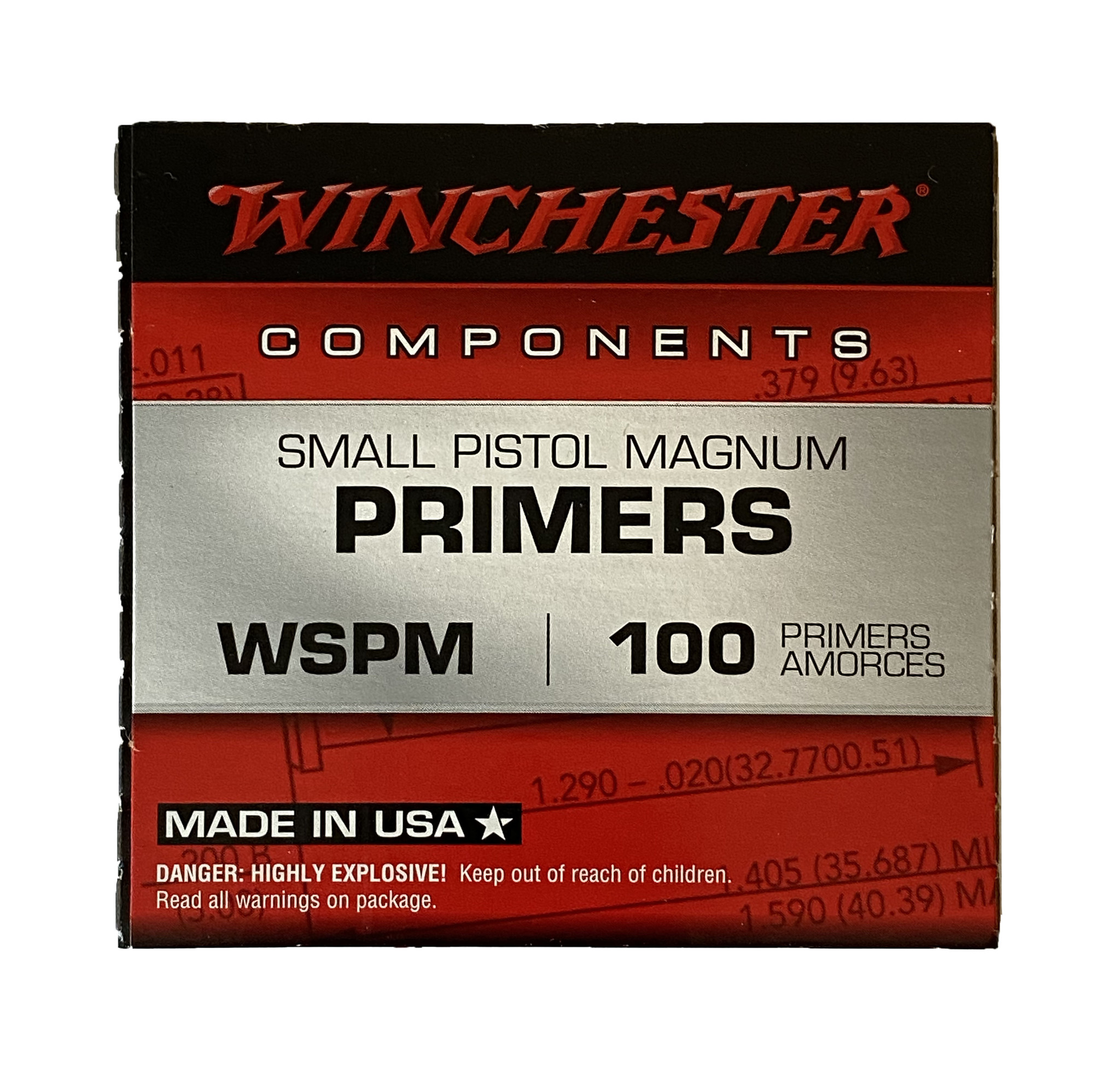 WINCHESTER SMALL PISTOL MAGNUM 100 PRIMERS