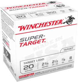 WINCHESTER WINCHESTER SUPER TARGET 20GA 2 3/4" 25 SHOTSHELLS #8 - 25 RDS