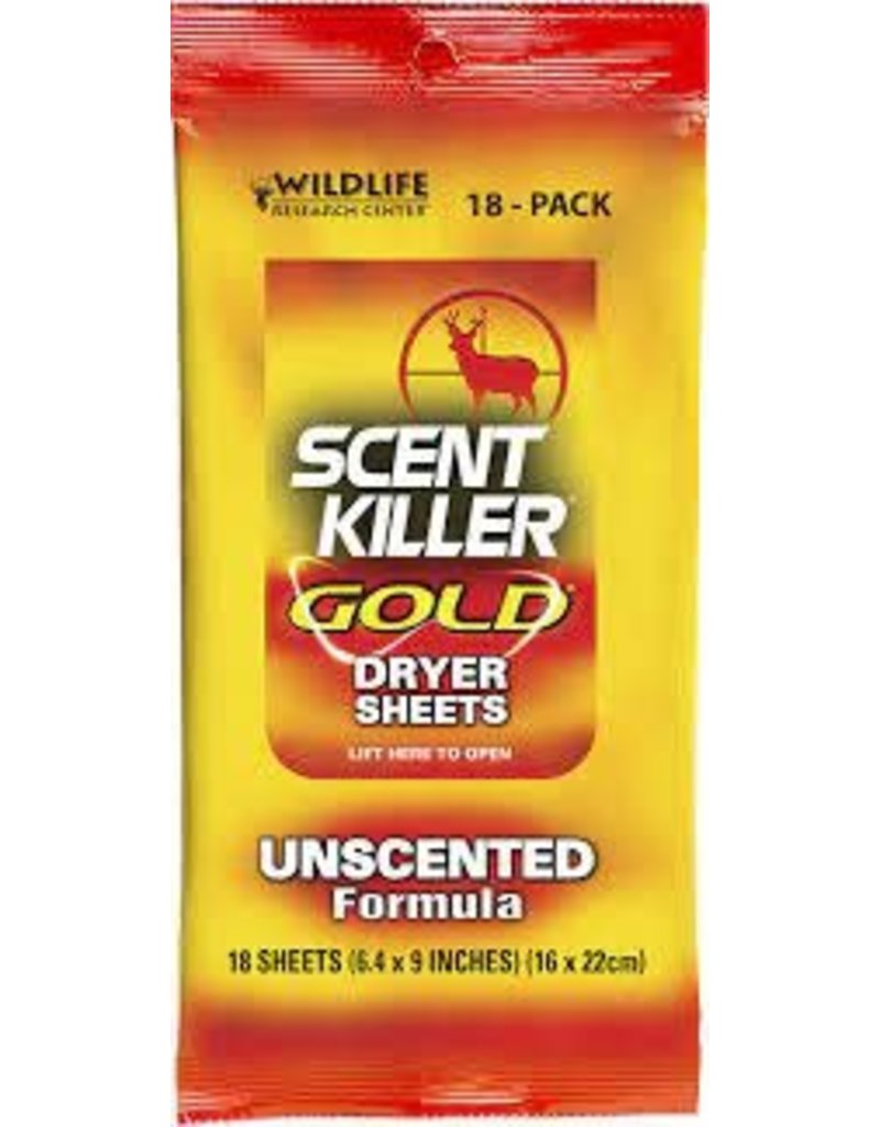 SCENT KILLER SCENT KILLER GOLD DRYER SHEETS UNSCENTED 18 PK