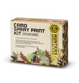 HUNTERS SPECIALTIES HUNTERS SPECIALTIES PERMANENT CAMO SPRAY PAINT KIT 4 CANS/1 LEAF STENCIL