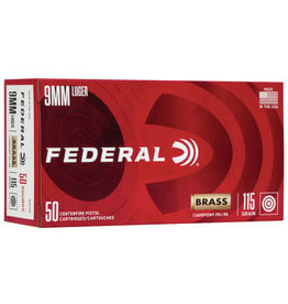 FEDERAL FEDERAL 9MM CHAMPION BRASS CASE 115 GR FMJ 50 RDS