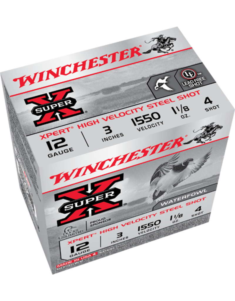 WINCHESTER WINCHESTER SUPER-X STEEL 12GA 3" 1.1/8OZ #4 25 RDS