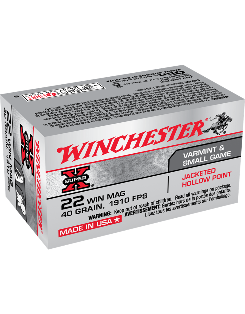 WINCHESTER WINCHESTER SUPER-X 22 WIN MAG 40GR JHP 50 RDS