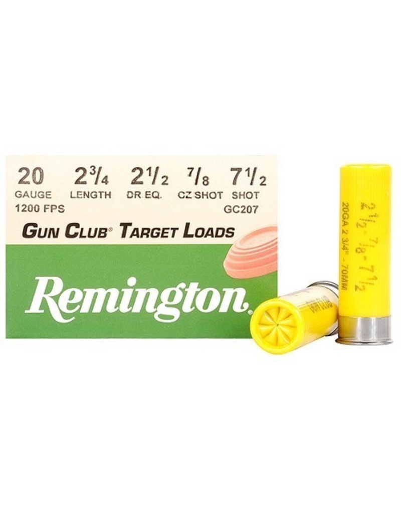 REMINGTON REMINGTON GUN CLUB TARGET LOADS 20 GA 2 3/4 #7.5 SHOT