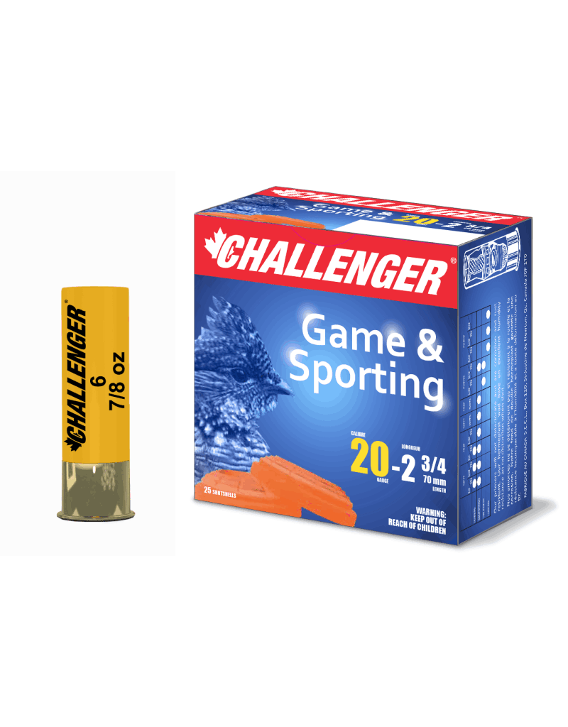 CHALLENGER CHALLENGER GAME & SPORTING MAGNUM LEAD 1 OZ 20 GA 2.3/4" 25 RDS