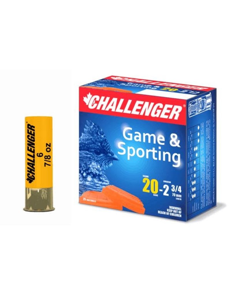 CHALLENGER CHALLENGER GAME & SPORTING HIGH VELOCITY 20 GA 2 3/4 LEAD 25 RDS